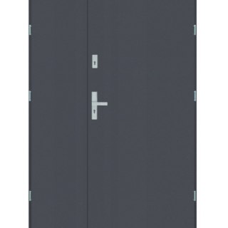 Drzwi Zewnętrzne Dwuskrzydłowe Antracyt 140 cm