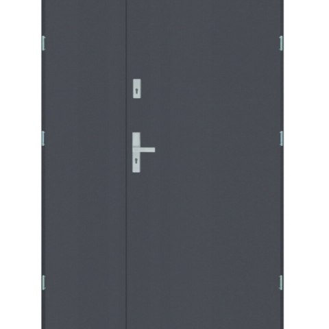 Drzwi Zewnętrzne Dwuskrzydłowe Antracyt 140 cm