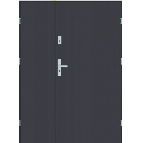 Drzwi Zewnętrzne Dwuskrzydłowe Antracyt 140 cm