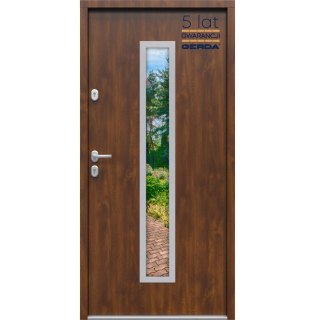 Drzwi Zewnętrzne GERDA TEMPO Hanover 5 INOX 75mm SELECT Dąb Szlechatny LUSTRO Szybka Realizacja