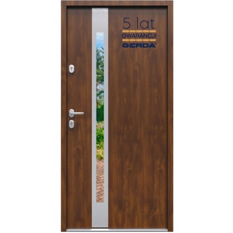 Drzwi Zewnętrzne GERDA TEMPO Milano 8 INOX 75mm SELECT Dąb Szlachetny LUSTRO Szybka Realizacja