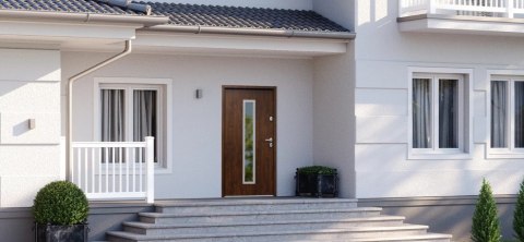 Drzwi Zewnętrzne GERDA TEMPO Milano 8b 75mm SELECT Antracyt LUSTRO Szybka Realizacja