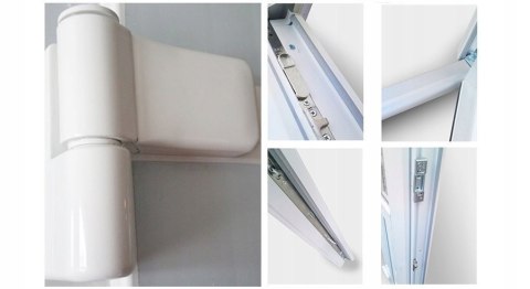 DRZWI ZEWNĘTRZNE SKLEPOWE 160 x 210 PCV Białe Dwuskrzydłowe