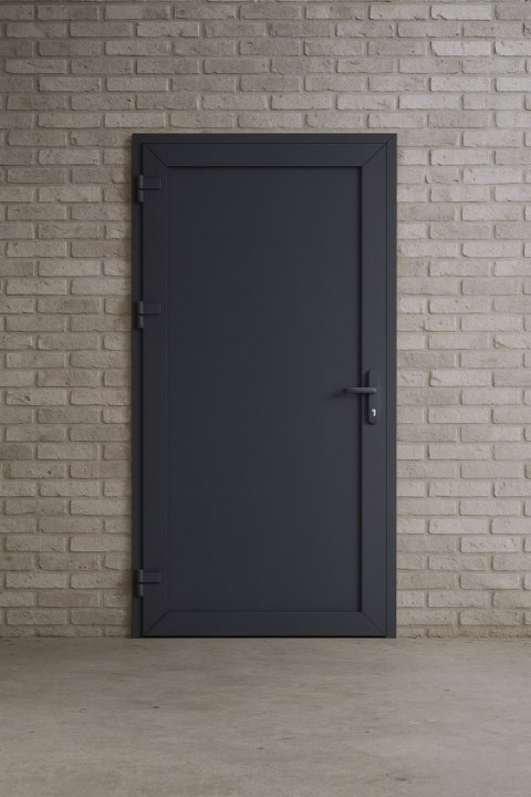 Drzwi Zewnętrzne PCV Pełne Panel 1000X2050 Techniczne Antracyt