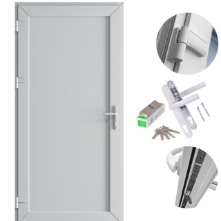 Drzwi Zewnętrzne PCV Pełne Panel 1000X2050 Techniczne Białe