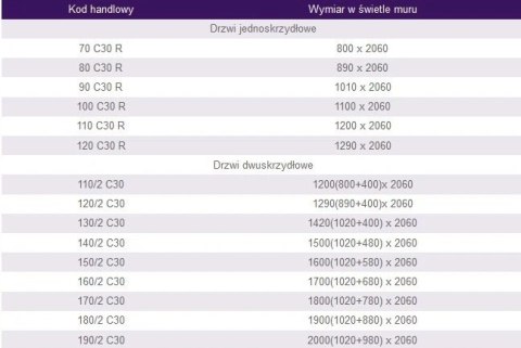 Drzwi Zewnętrzne Przeciwpożarowe INNOVA EI120 RAL 7035 Padilla RÓŻNE WYMIARY PPOŻ