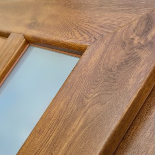 Drzwi Zewnętrzne Wejściowe Złoty Dąb Szyba PCV ORION 100X210