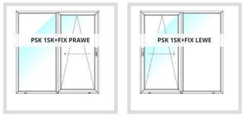 Okno Tarasowe Przesuwne PSK Białe 1600 x 2100
