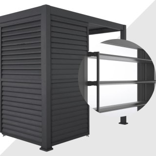 Panel Żaluzjowy Regulowany 123 cm - Pergola tarasowa MIRADOR 4m Deluxe i Premium 111 - Antracyt