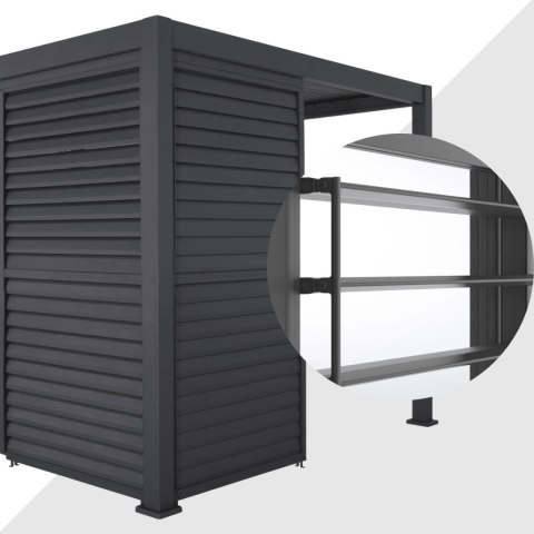 Panel Żaluzjowy Regulowany 123 cm - Pergola tarasowa MIRADOR 4m Deluxe i Premium 111 - Antracyt