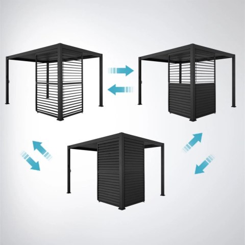 Panel Żaluzjowy Regulowany 123 cm - Pergola tarasowa MIRADOR 4m Deluxe i Premium 111 - Antracyt